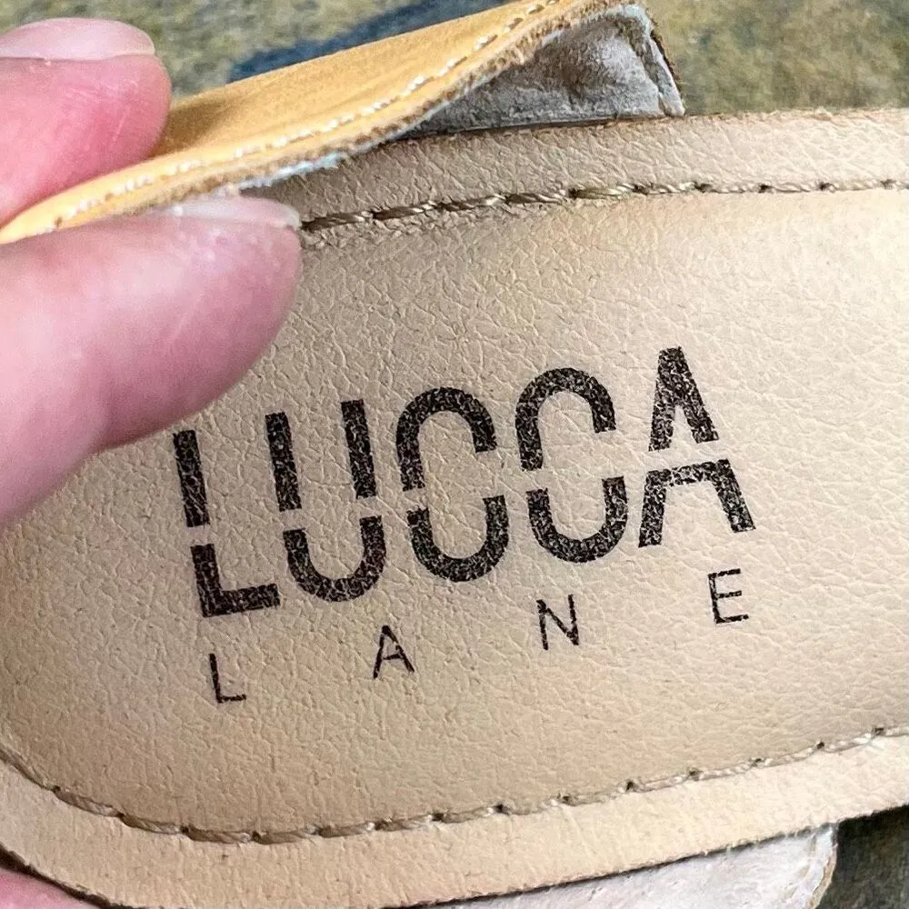 Lucca Lane Darsa Leather Sandals Flats 8M Pink Size 8 - Image 2