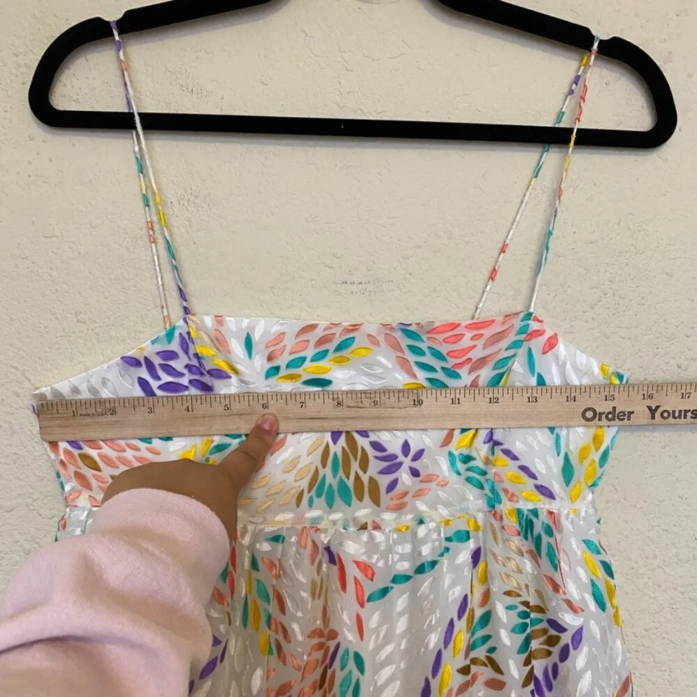 $255 C/MEO‎ Collective Set Up Multicolored Burn Out Midi cocktail Dress sz. 4 S - Image 5