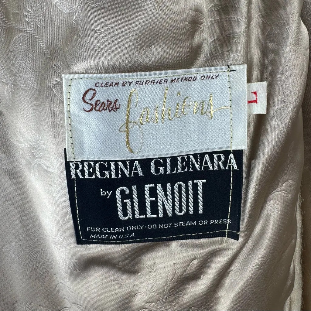Sears Regina Glenara By Glenoit Faux Fur Cape Stole Shawl Collar Jacket Large Tan - Image 7