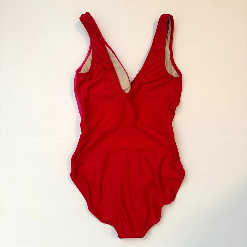 Hermoza Vera Colorblock One Piece Swimsuit in Pink / Poppyred Size 4 Red - Image 5