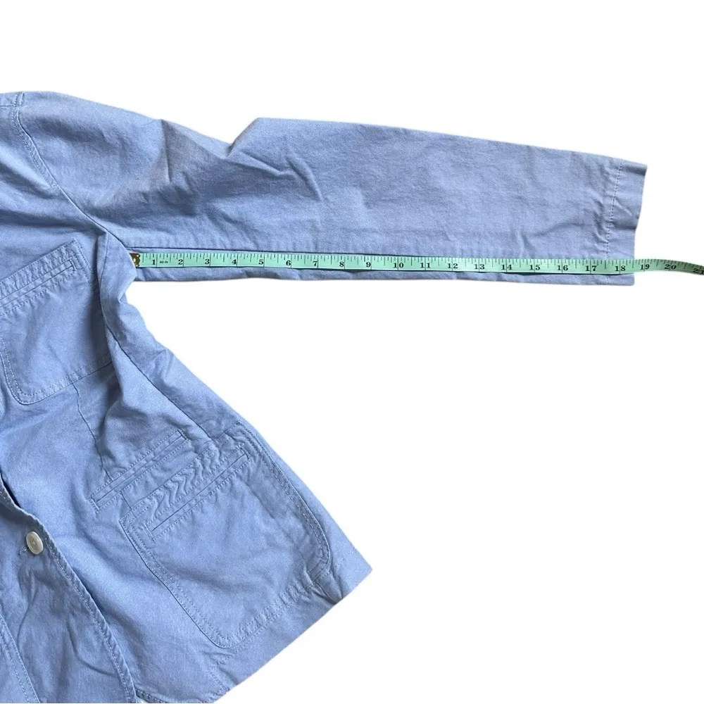 Michael Kors Light Blue Button Front Blazer Light Cotton Size 6 - Image 5