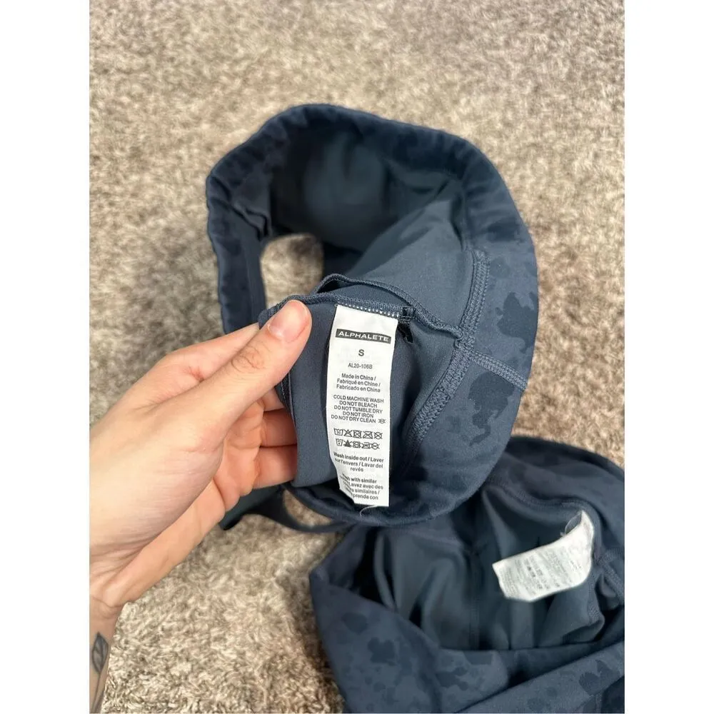 Alphalete Blue Pebble Print Surface Wrap Bra / Core Stride Short 5" Set Size S - Image 8