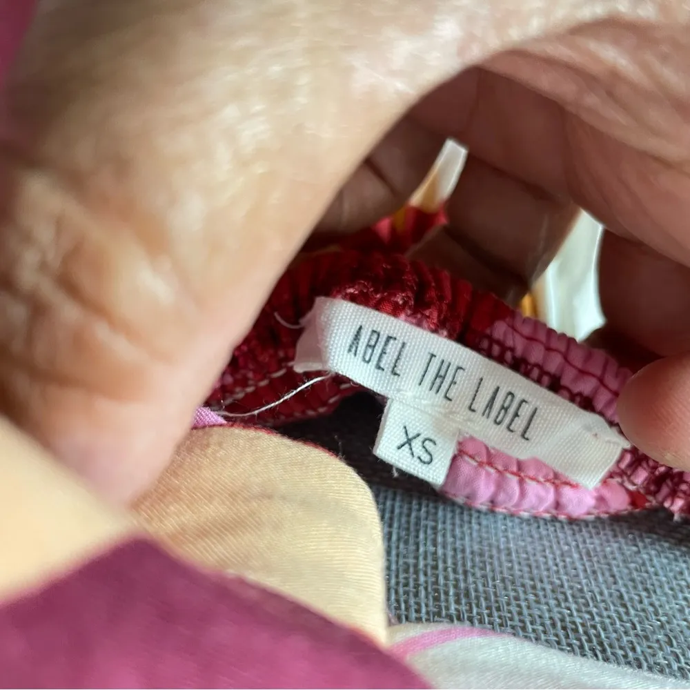 Abel The Label Pink Abstract Floral Back Cutout Boho Maxi A-line Dress XS - Image 13