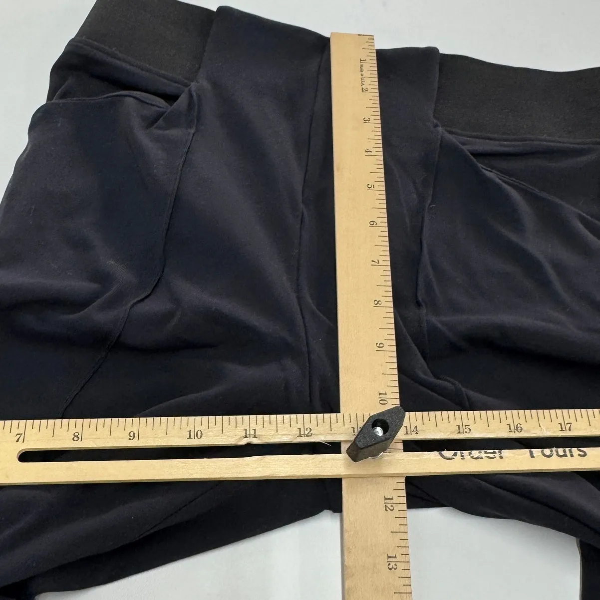 Soft Surroundings Pants Womens Small Black Knit Flare Leg Pockets Seamed Front - Image 6