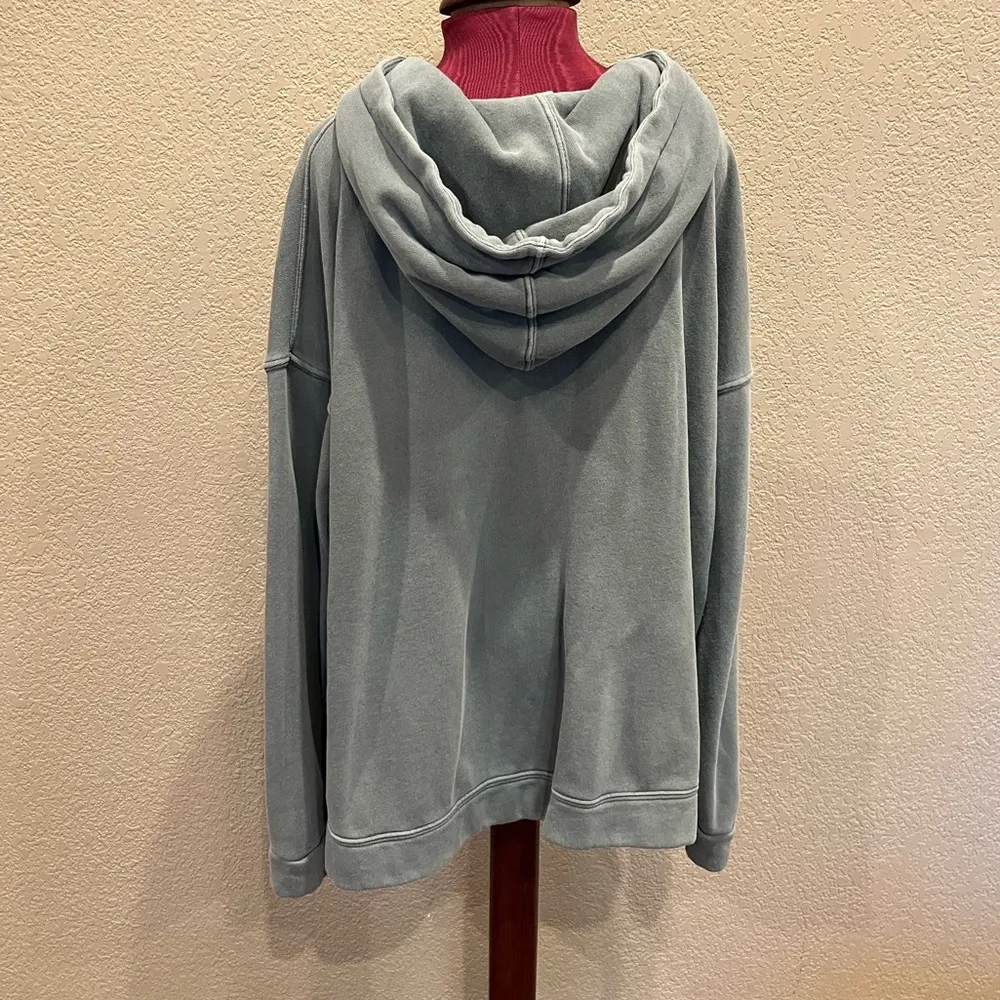 Avocado Green Olive Paz Zip-Up Slit Jacket Hoodie - Image 8