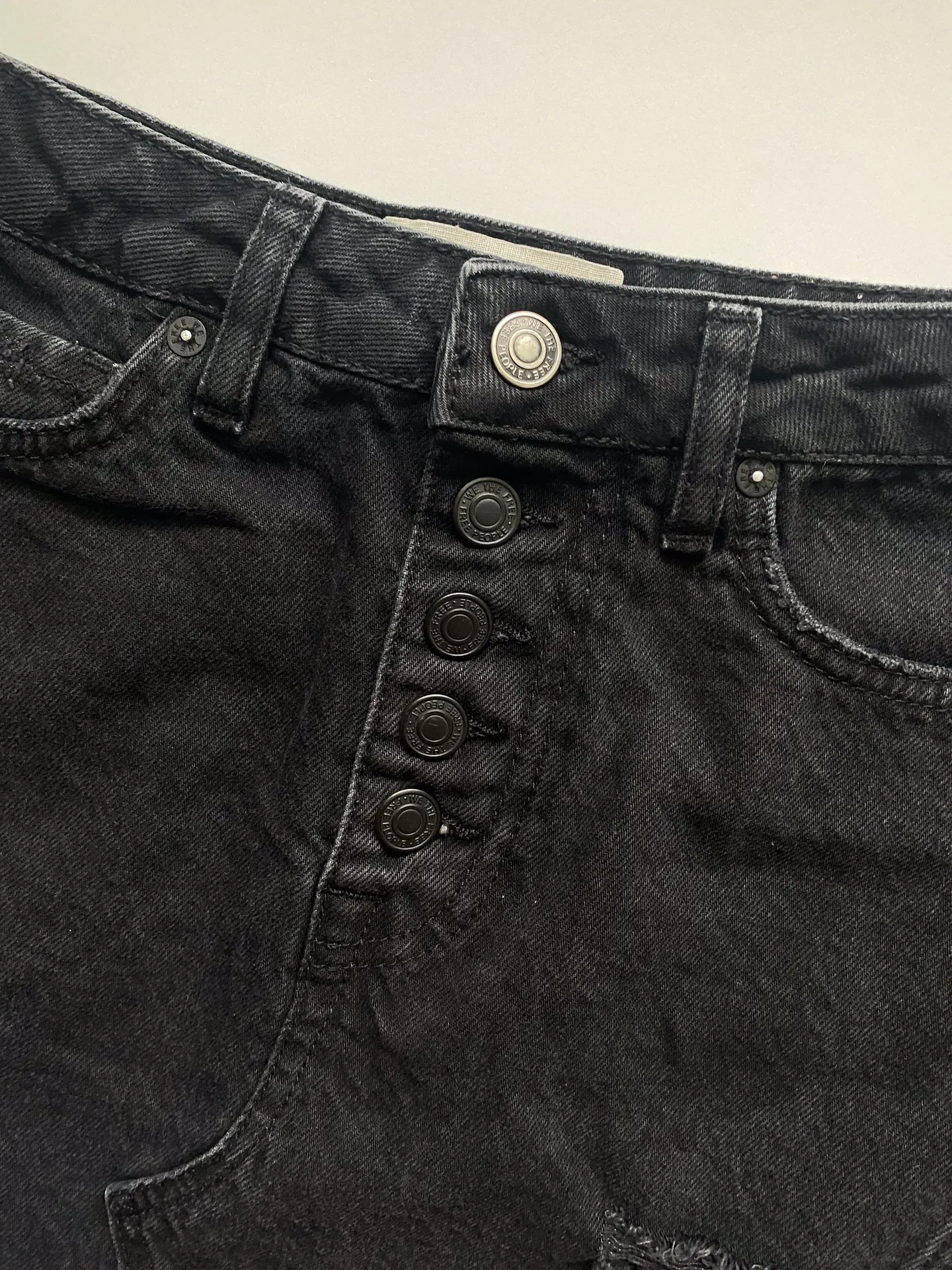 We The Free Ripped Black Denim Jean Skirt - Image 9