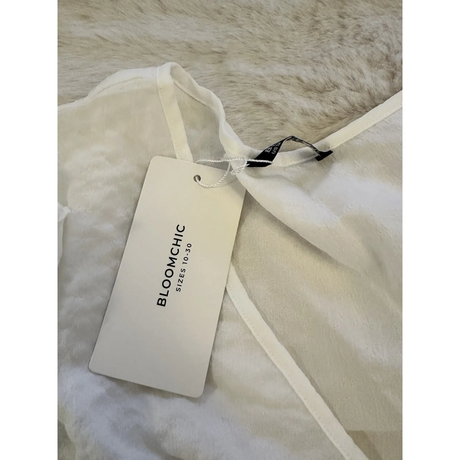 Bloomchic Polka Dot Flutter Sleeve‎ Midi Dress Size 12 - Image 3