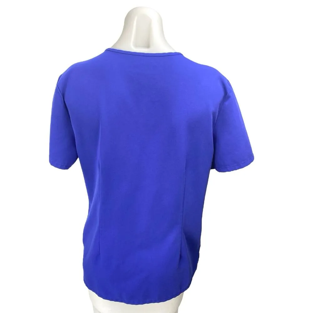 FIGS Women's Blue Nurse Doctor Medical Uniform Short Sleeve Scrub Top Size M - Image 2