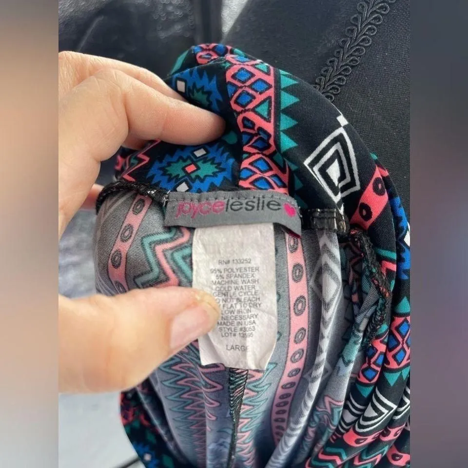 Joyce Leslie wide legs multi color‎ pants size large Blue - Image 5