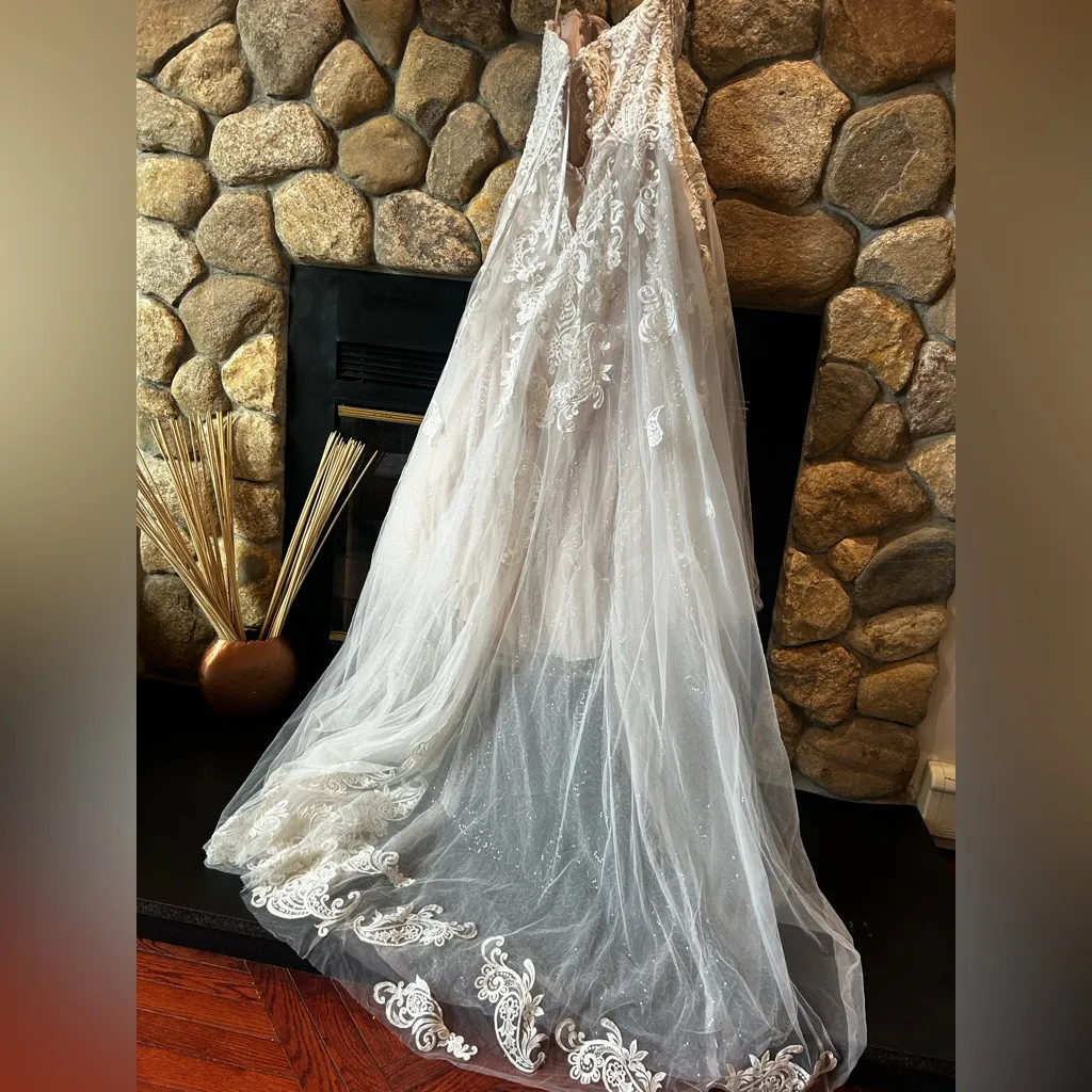 Essence of Australia Bridal Beaded Sequenced Wedding Gown Size 10 White - Image 14