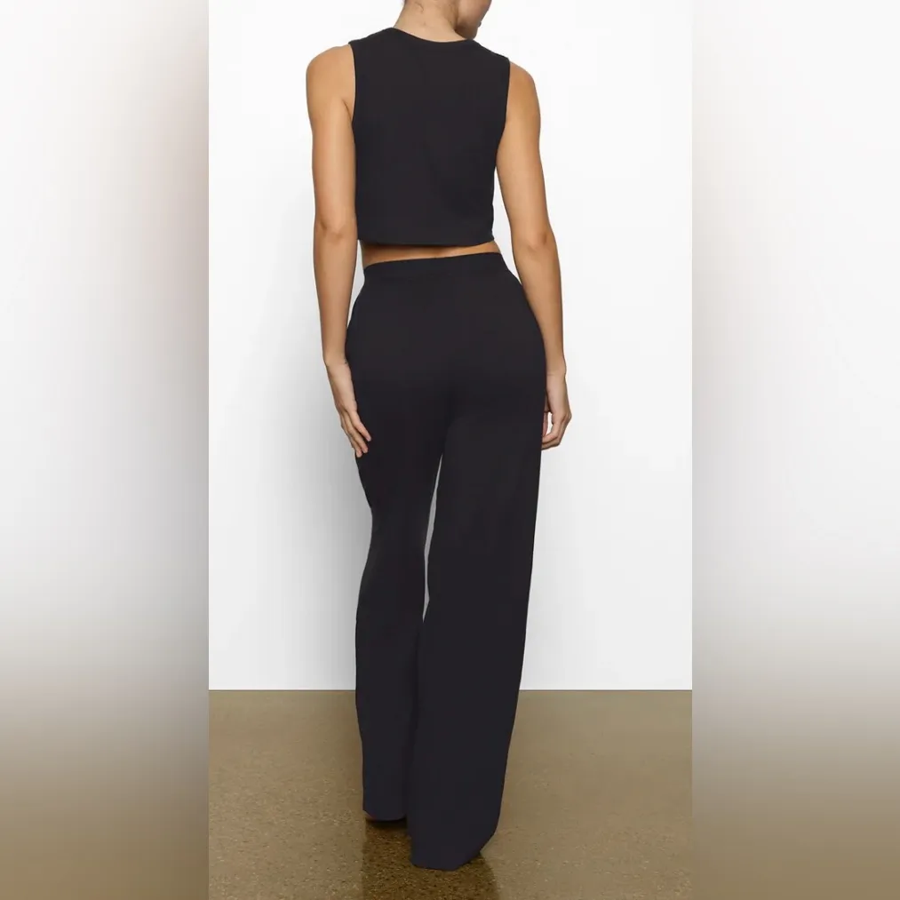 Skims NWT Boyfriend Loose Pants With Pockets Onyx Size M - Image 2