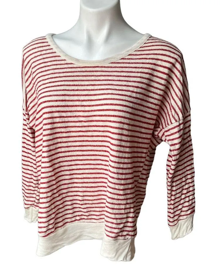 Pink Melo Red White Candycane Striped Shirt Size 1X - Image 3