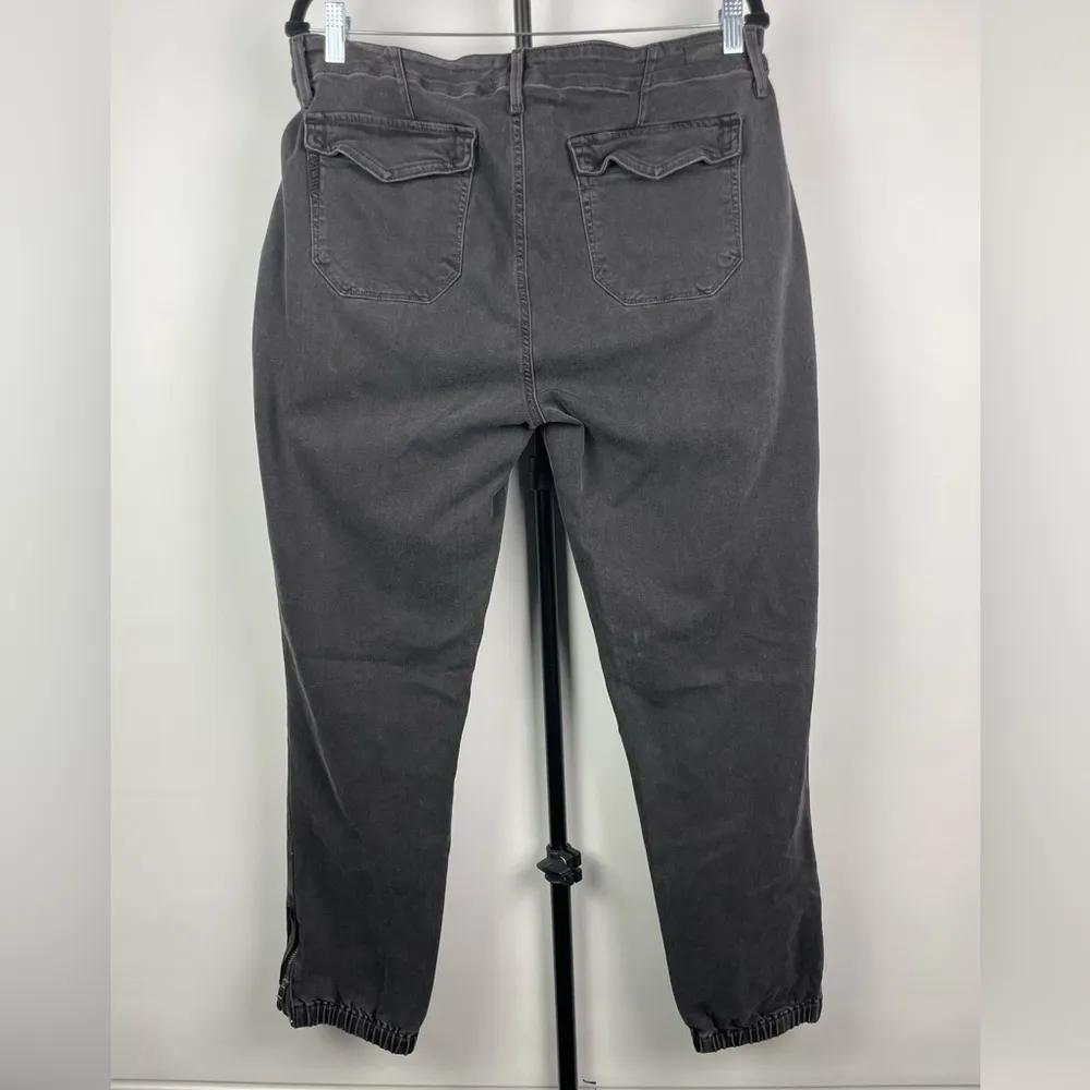 Paige‎ Faded Mist Black Mayslie Relaxed Cropped Jogger Jean Pants Size 32 - Image 4