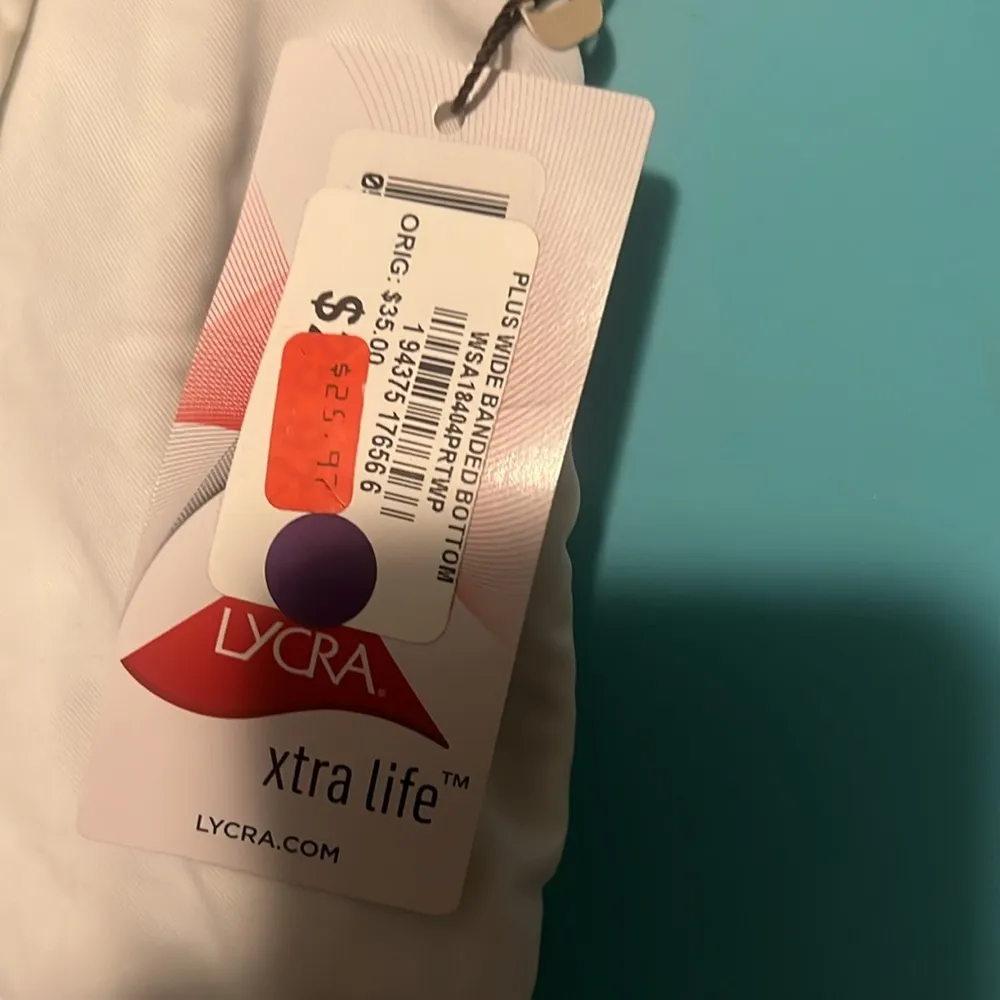 Calia By Carrie Underwood Swim Suit Bikini Bottoms Ocean Iris High Rise NEW White Size XL - Image 5