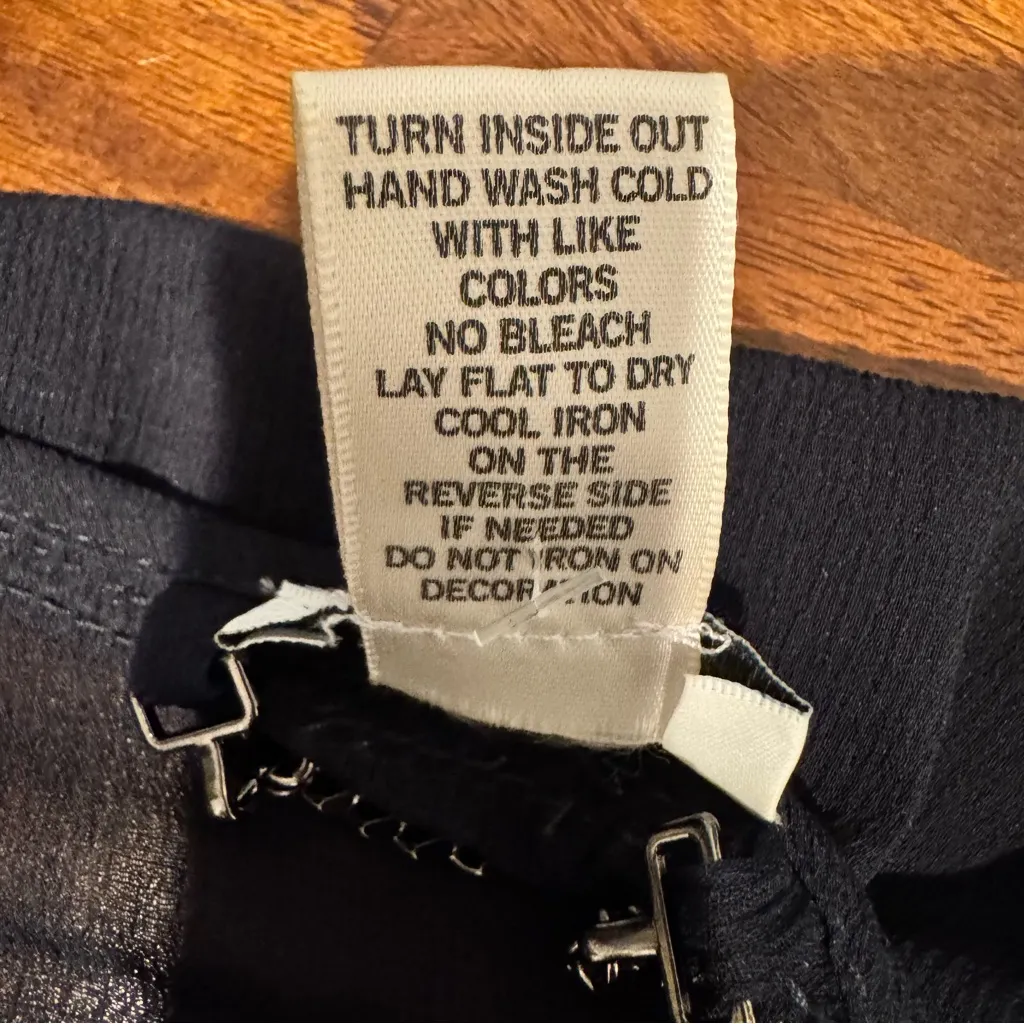 Cache Sheer Blouse in Navy w/Gold and Silver Beading Size S - Image 6