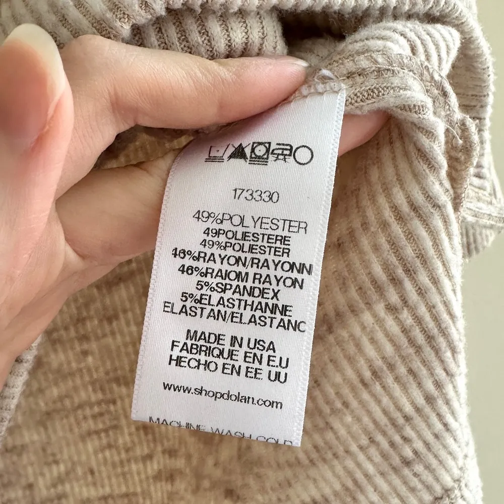 DOLAN Mockneck Long Sleeve Sweater with Keyhole Neckline, Tan, Size XS - Image 10