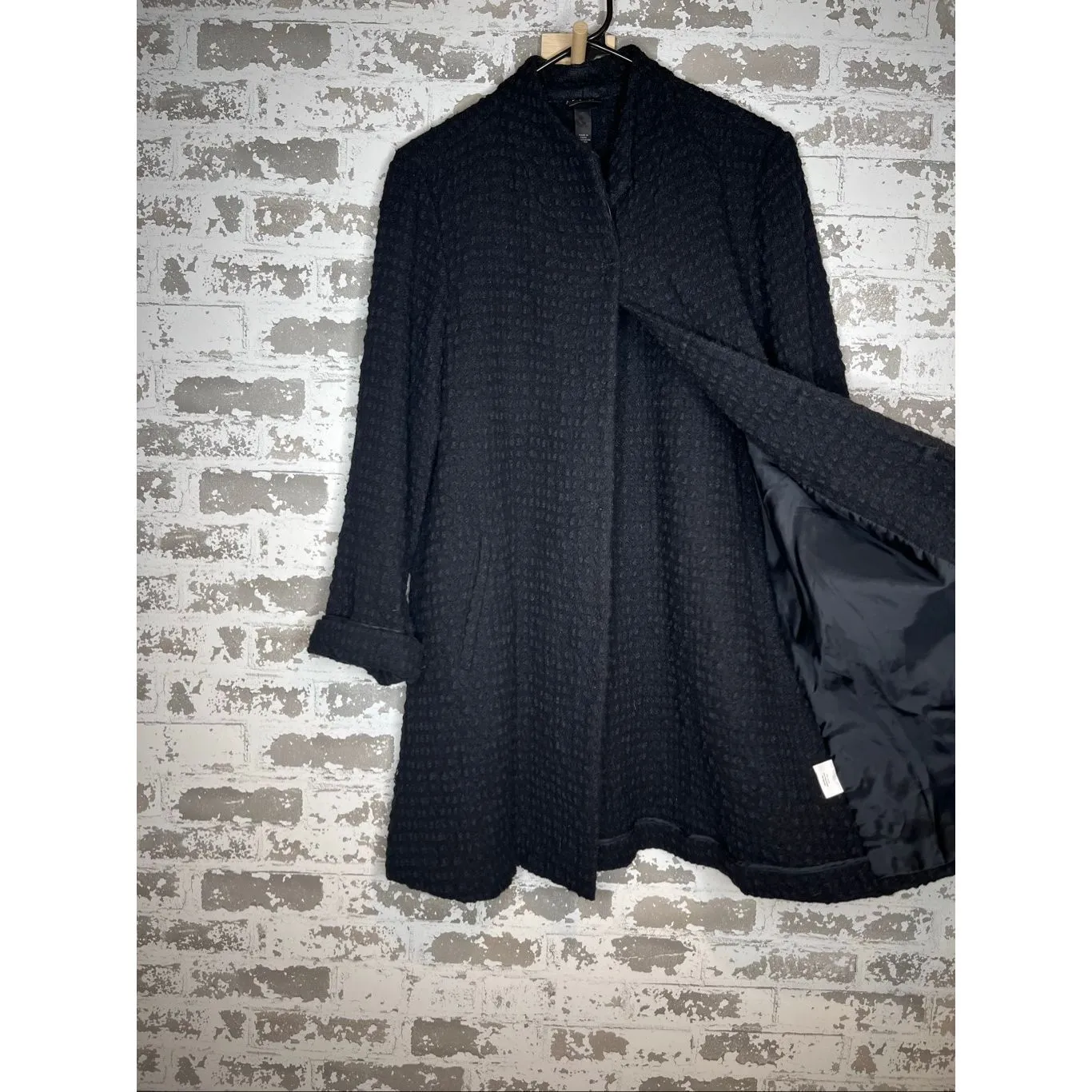 Eileen Fisher | women wool blend black coat - Image 10