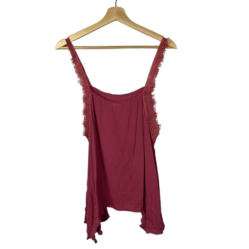 Free People Intimately Dobby Dot Rose Pink Lace Trim Cami Tank Top S - Image 4