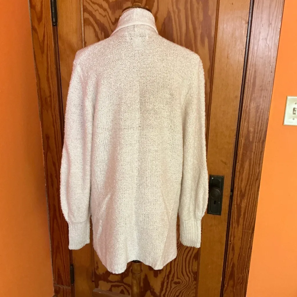 Vtg 90s fuzzy oversized cream cardigan Size L - Image 6