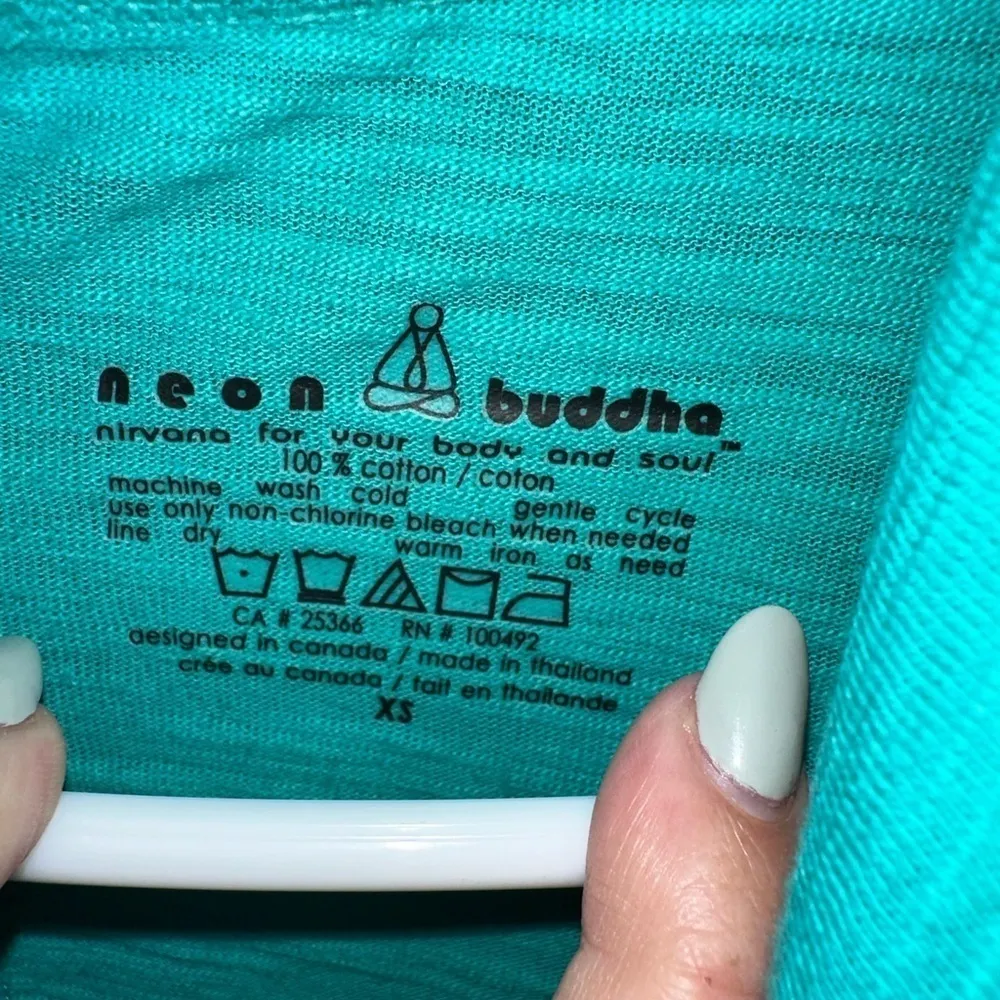 Neon Buddha Teal Green Cowlneck Tunic Hoodie Size XS - Image 8