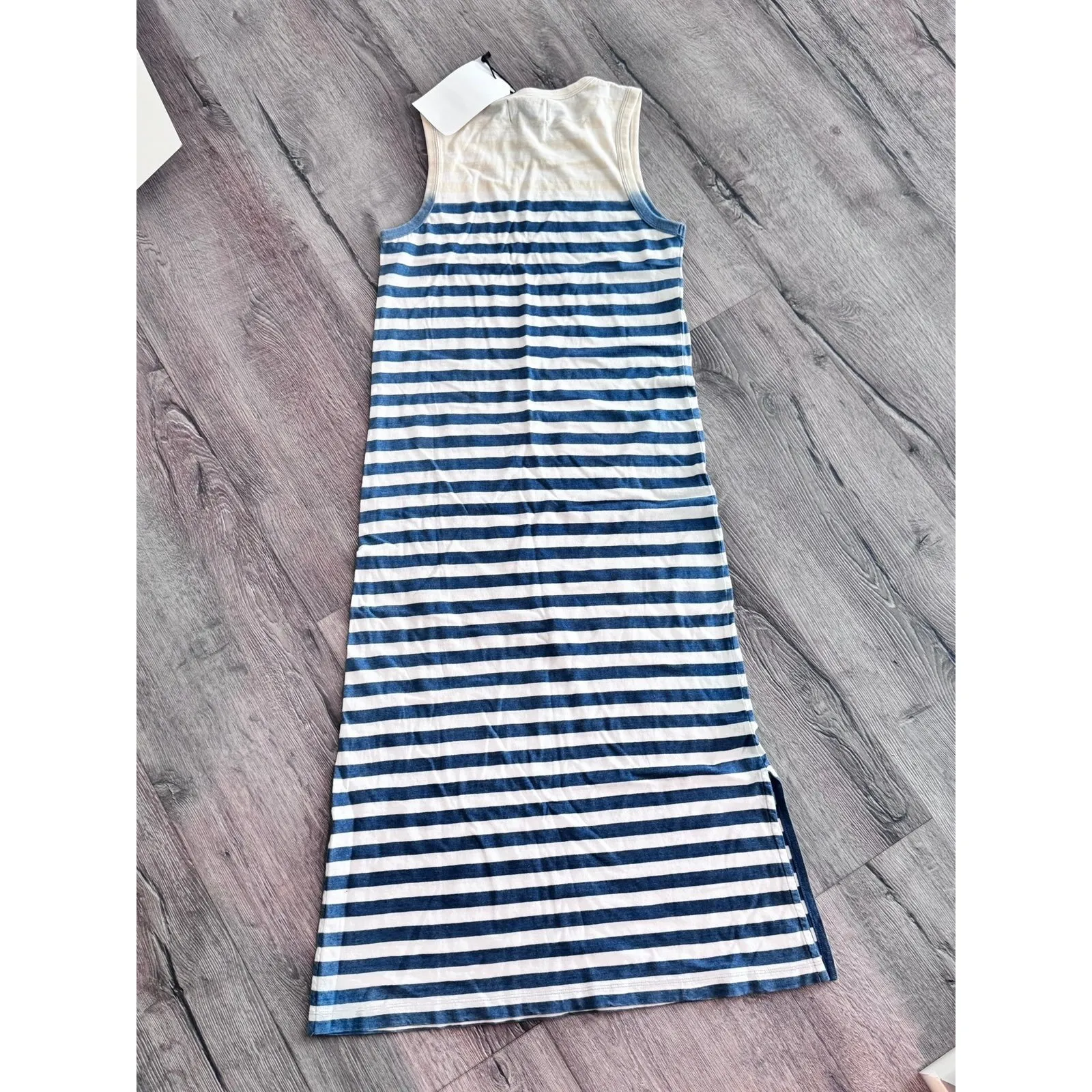 NWT Current Elliott, Pearl Gray‎ Floral Sleeveless Maxi Knit Tank Dress Size 0 - Image 3