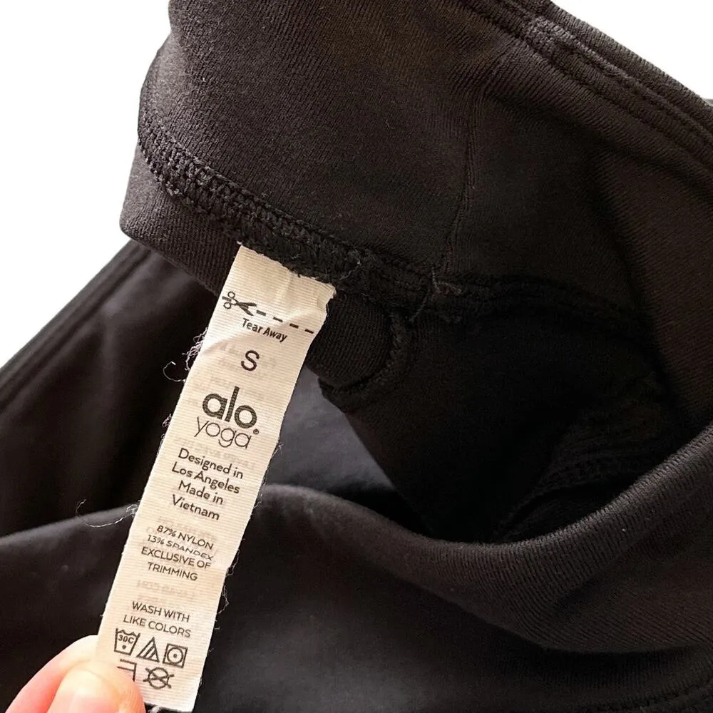 Alo Yoga Airbrush High Waist Flutter Flare Split Legging Pant Black Small - Image 12