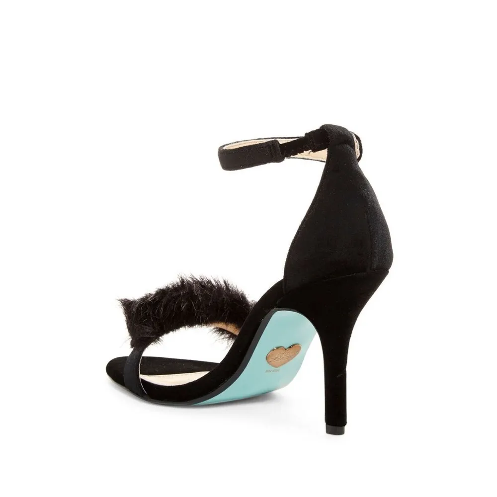EUC | Betsey Johnson | Nolte Velvet Fuzzy Heels - Image 3