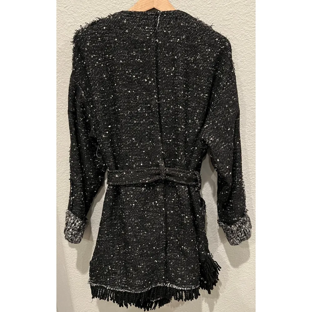 Free People  Fringe Wrap Blanket Coat Size Small - Image 3