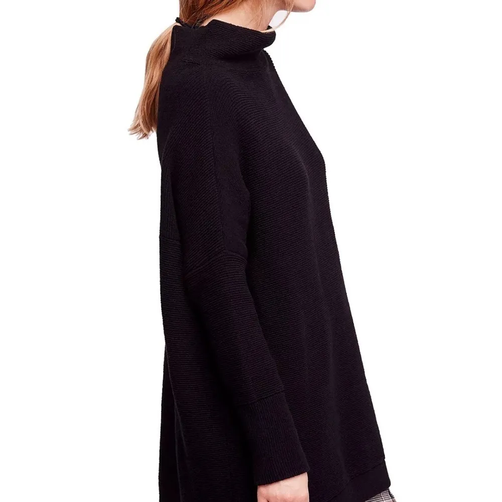Free People Black Ottoman Ribbed Tunic Sweater - Image 3