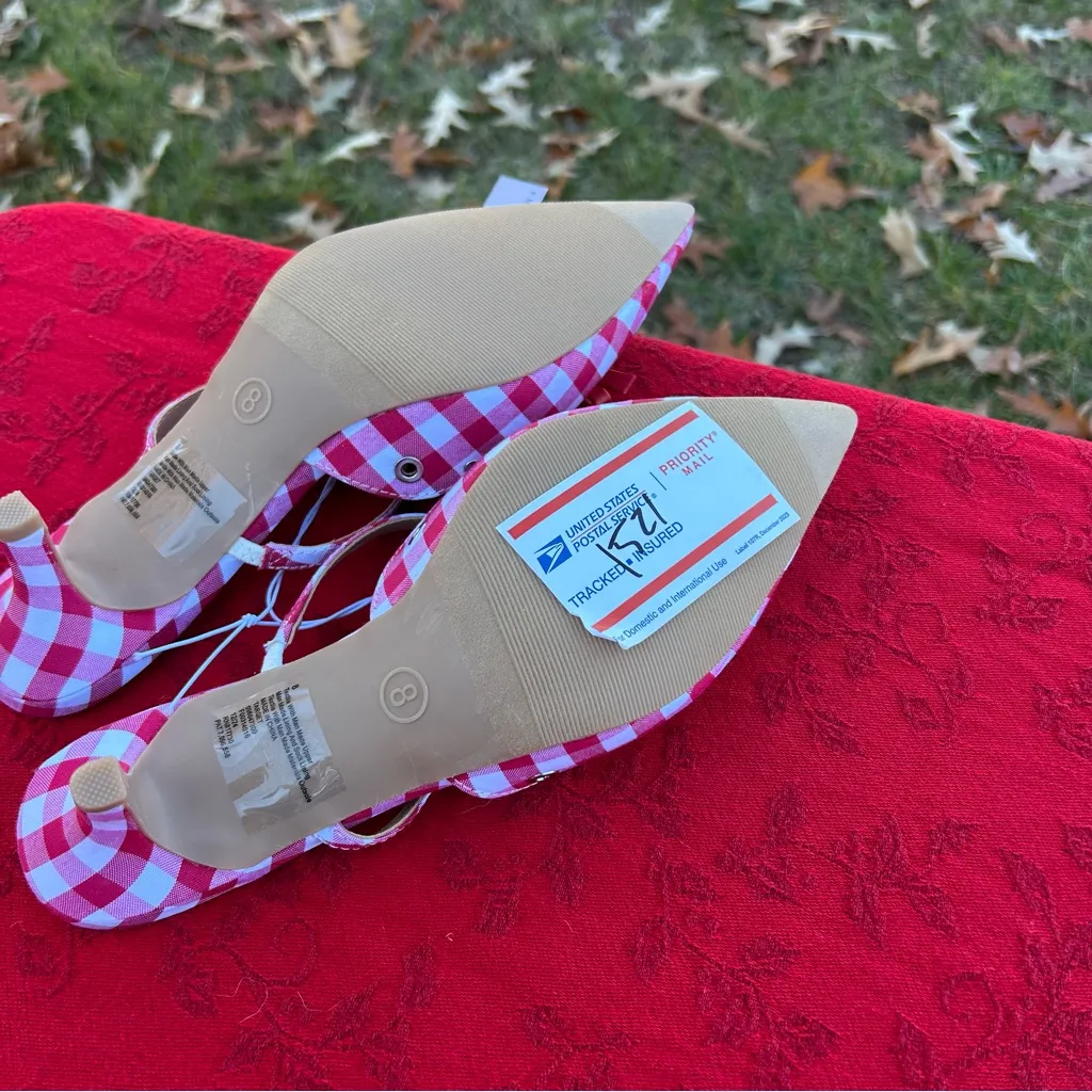 Wild Fable - Women's Lysandra Gingham Eyelet Kitten Heels - size 8 picnic summer - Image 9