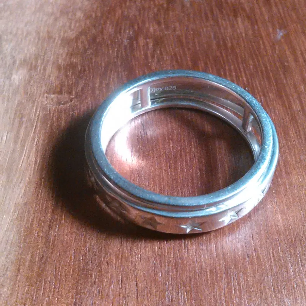 Sterling Silver Star Spinner Band Ring (Size 9) - Image 7