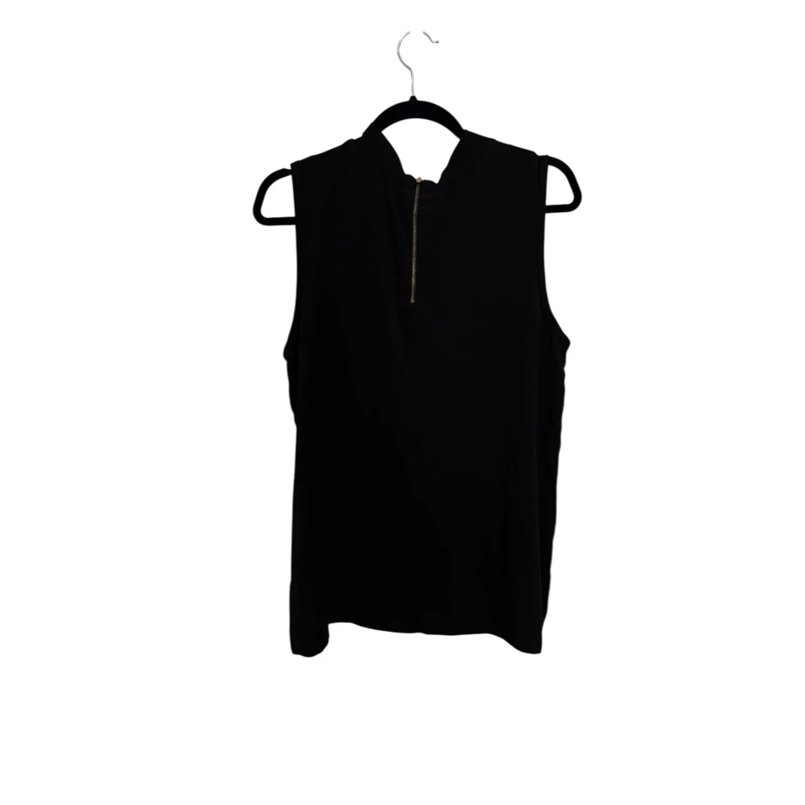 Bobeau Tank Top Womens Large Black Mock Neck Sleeveless Lightweight - Image 2