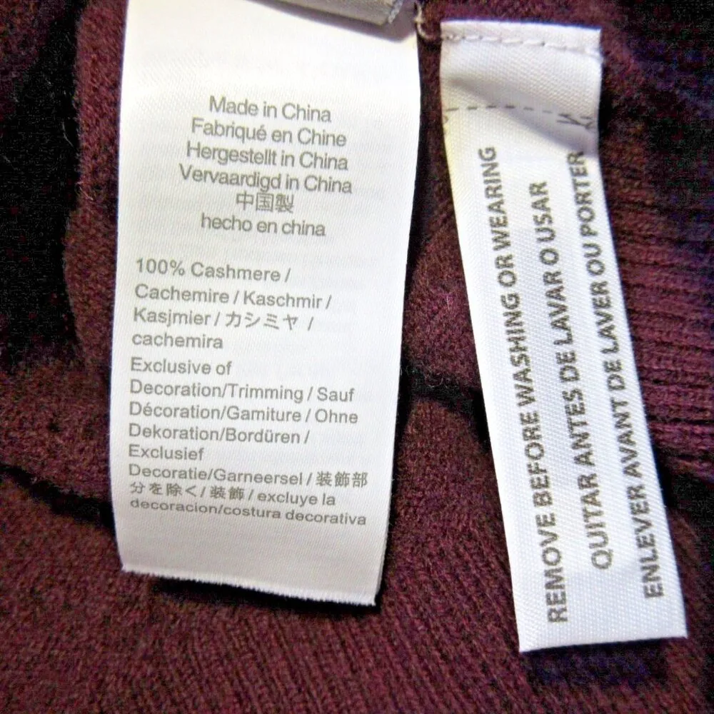 NWT J.Crew Cashmere Pointelle Mockneck in Midnight Burgundy Sweater XS - Image 4