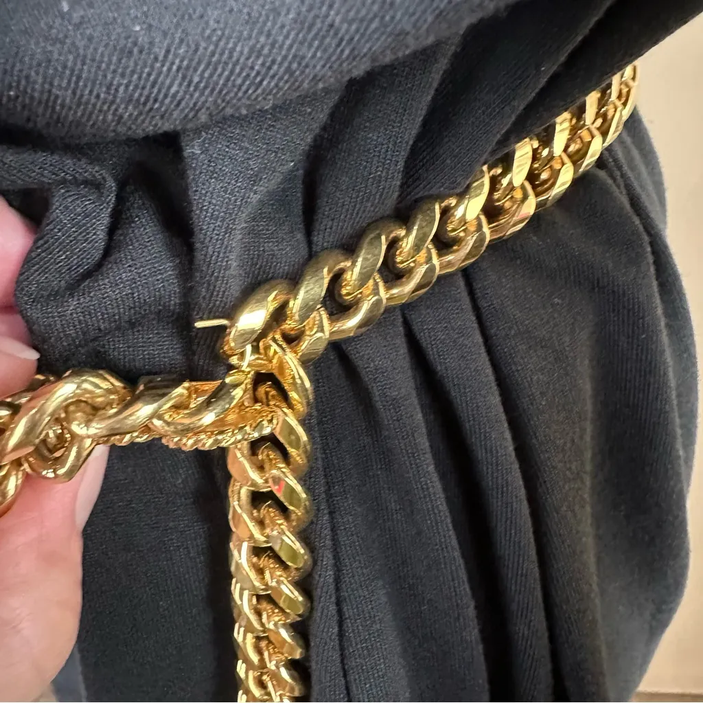 St John Vintage Gold Three Tier Station Chunky Chain Belt - Image 6