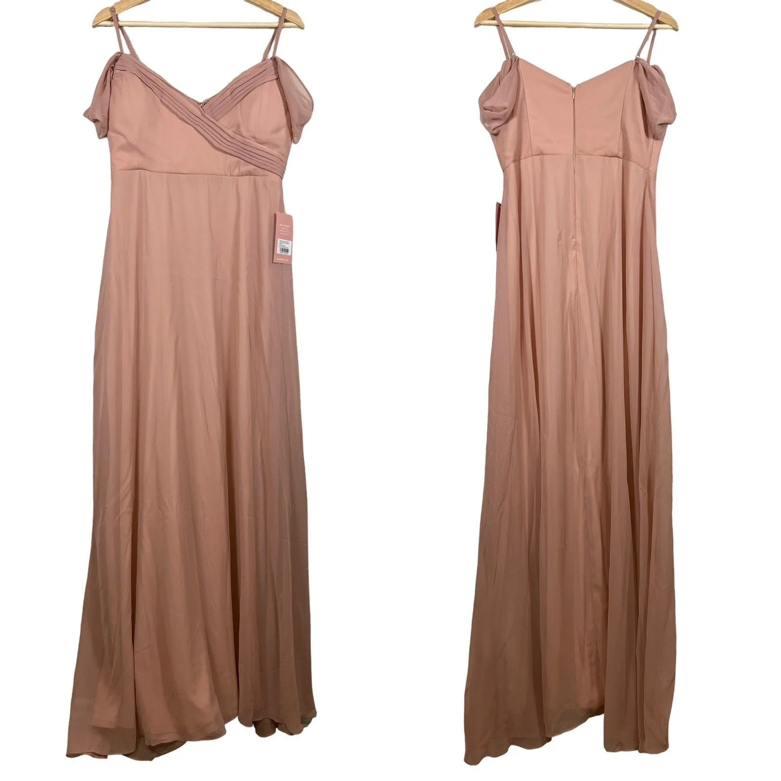 Birdy Grey Pink Bridesmaid Dress Size S Spence Convertible Rose Chiffon Wedding - Image 4
