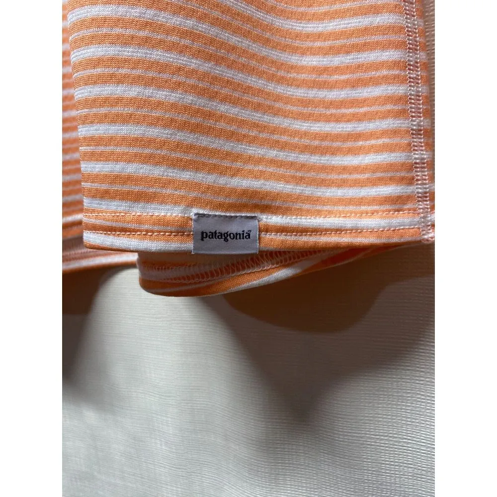 Patagonia Womens‎ Sz M Capilene Midweight Base Layer 1/4 Zip Polartec Orange - Image 4