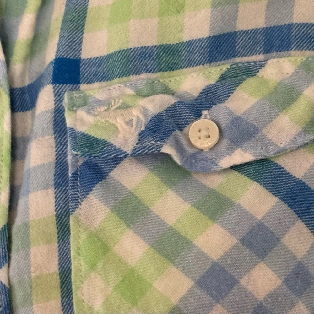 Abercrombie & Fitch Flannel green, blue, white size small - Image 5