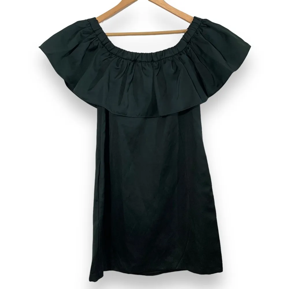 ZAC Zac Posen Black Flutter Neckline Dress - Image 11