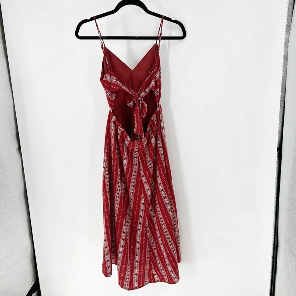 Lulus Calabash Rust Red Print Midi Dress dress up or down heels or flip flops Size XS - Image 10