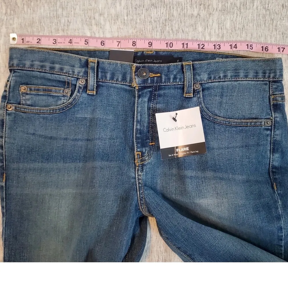 Calvin Klein Jeans Women's 10x30 Flare Leg Mid Rise Stretch Denim Blue NWT - Image 5
