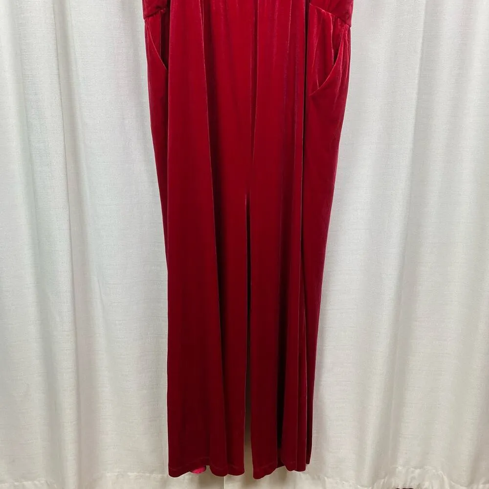 Torrid Red Velvet Cami Wide Leg Jumpsuit Sz.4 NWT - Image 14