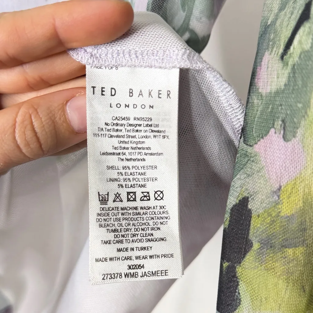 Ted Baker London Jasmee High Neck Printed Mesh Top - Image 5