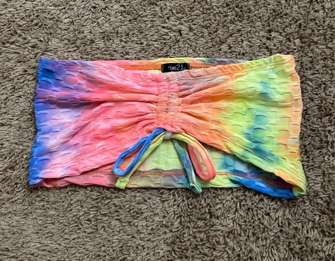 Multi-Color Ruched Tube Top - Image 3