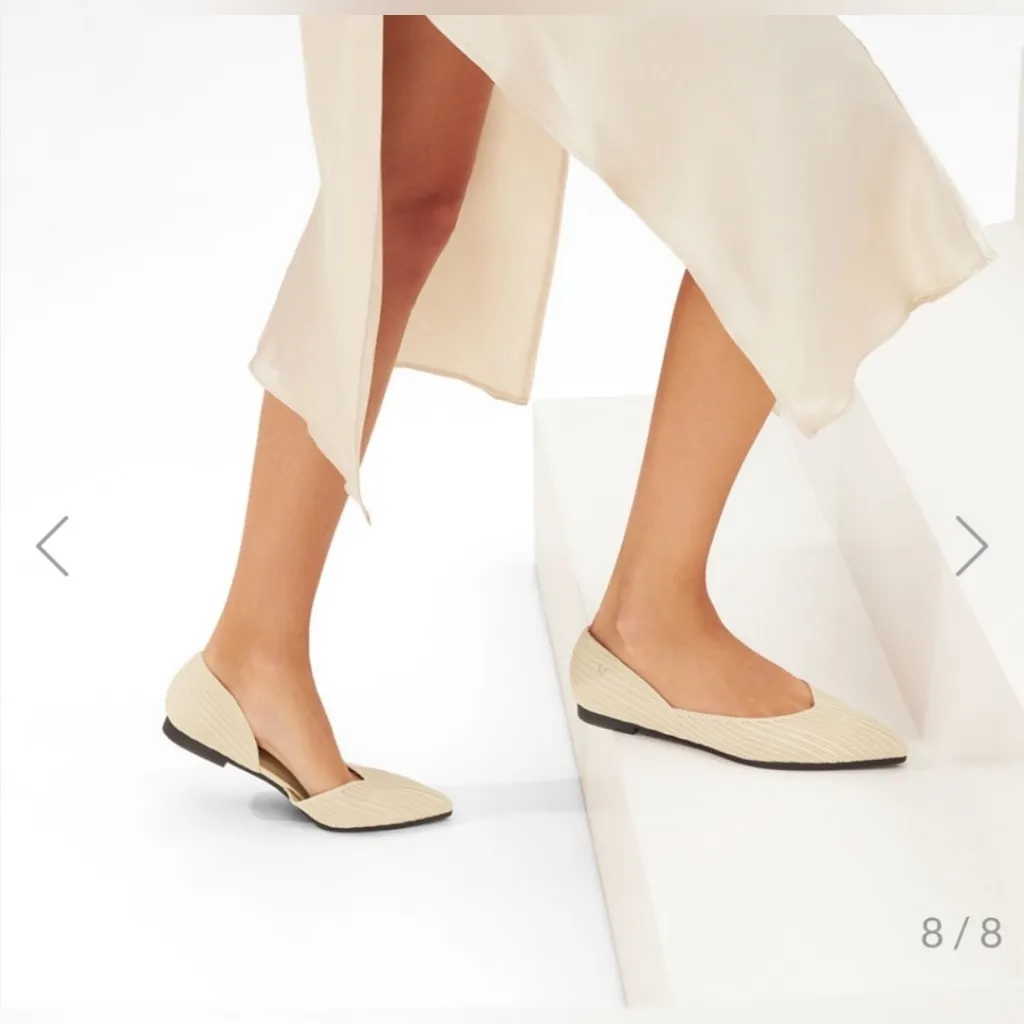 VIVAIA Women's Elegant Cream Flats Size 12.5 - Image 12