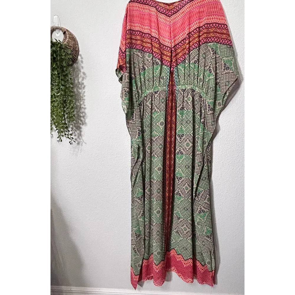 Anthropologie Vanessa Virginia Chama Kaftan Size Large Maxi Dress Sheer - Image 5