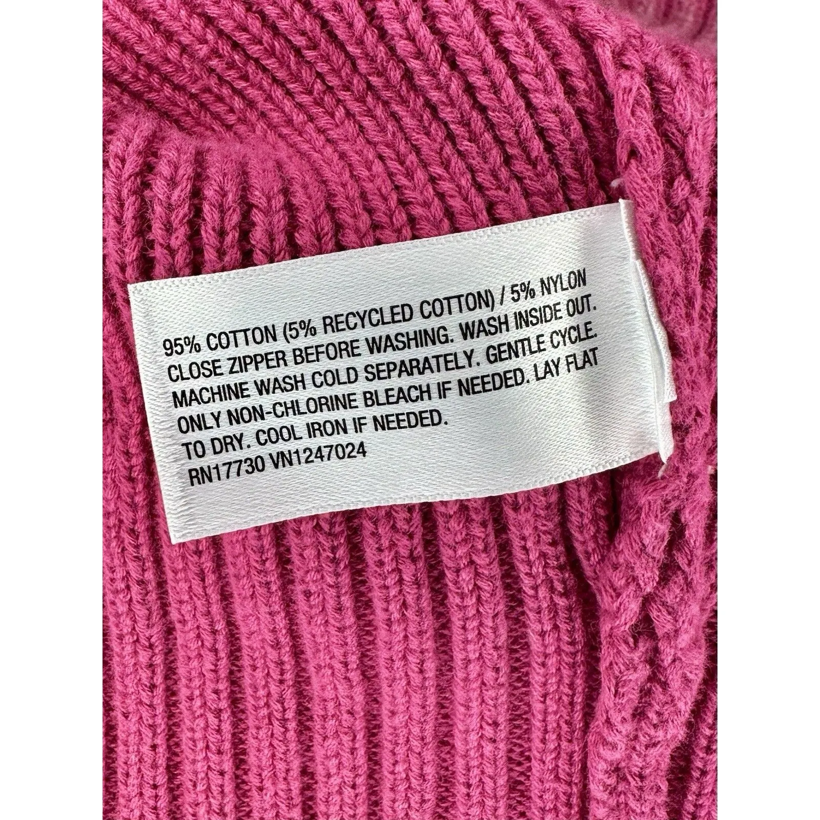 Wild Fable Cropped Zipper Cardigan Pink Fuschia Size M Medium NWT!!! - Image 6