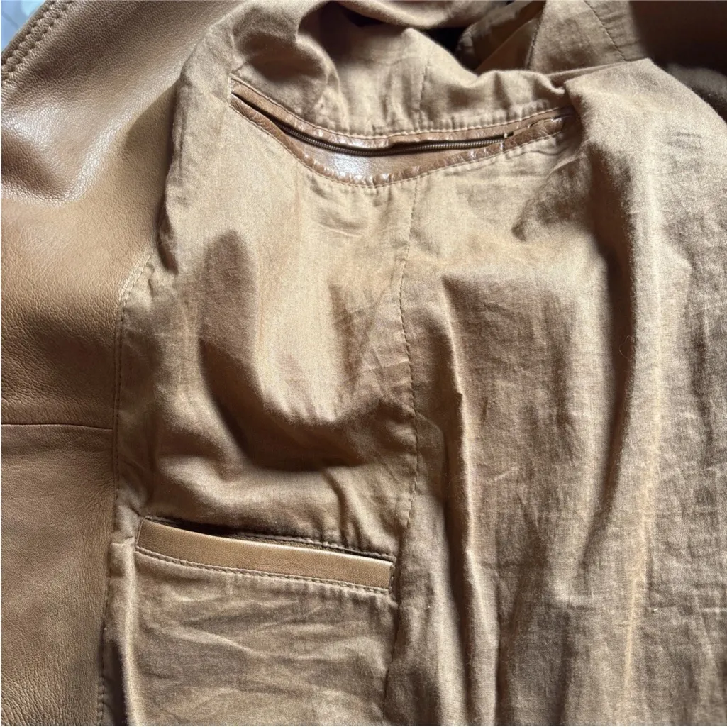 Stetson Leather Jacket Women’s Size Small Tan - Image 10