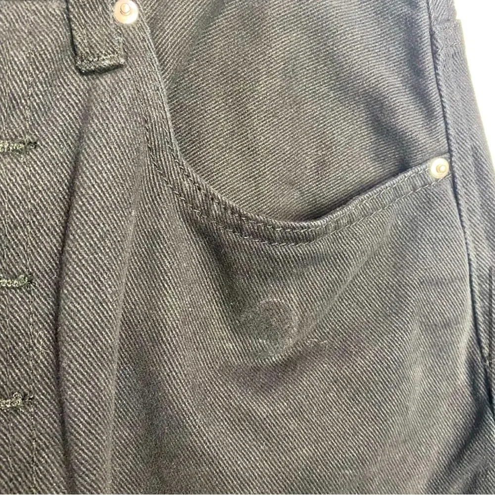 NWT WeWoreWhat The Danielle Crystal Button Fly Straight Leg Black Denim Jeans 30 - Image 5