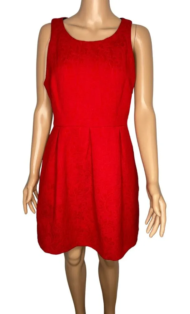Moulinette Soeurs Anthropologie Red Dress size 6 Fit and Flare sleeveless - Image 1