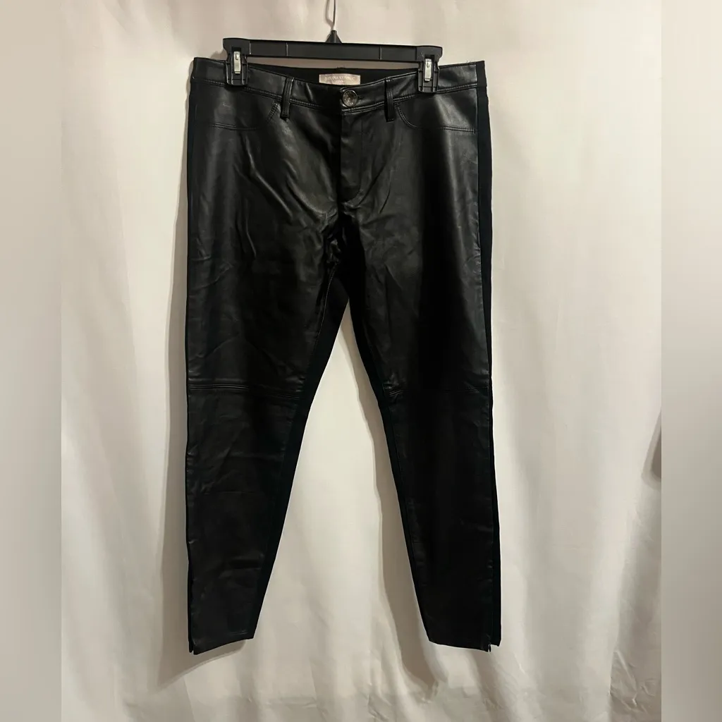 Banana Republic Black Faux Leather Front Sloan Ankle Jeans Womens Size 8 - Image 2